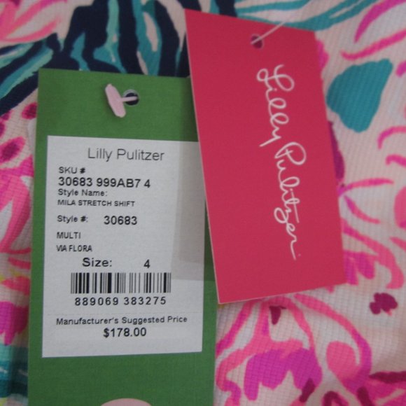 Lilly Pulitzer 4 NWT Mila Stretch Shift Dress Via Flora - Picture 2 of 8